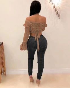 姗妮 Romantic Fringed Jeans Bottoms