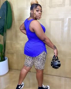 Divanewlook New In Leopard Tank And Biker Set