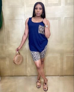 Divanewlook New In Leopard Tank And Biker Set
