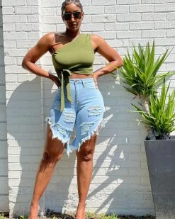 兰诗蒂 New In MARKIA DENIM Shorts