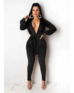 姗迪 Silver Fox Velvet Jumpsuit