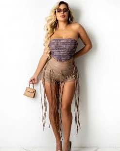 Divanewlook Fringe Leather Pants New In