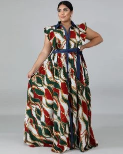 绣川 Zipper N Chain Maxi Dress