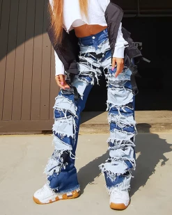 艾彩 VGH Tassel Tiered Jeans New In