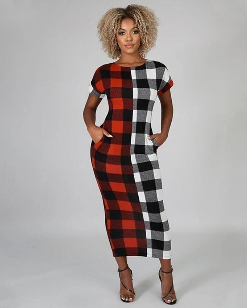 Divanewlook Can't Be Plaid Maxi Dress New In 5 Divanewlook Can't Be Plaid Maxi Dress New In