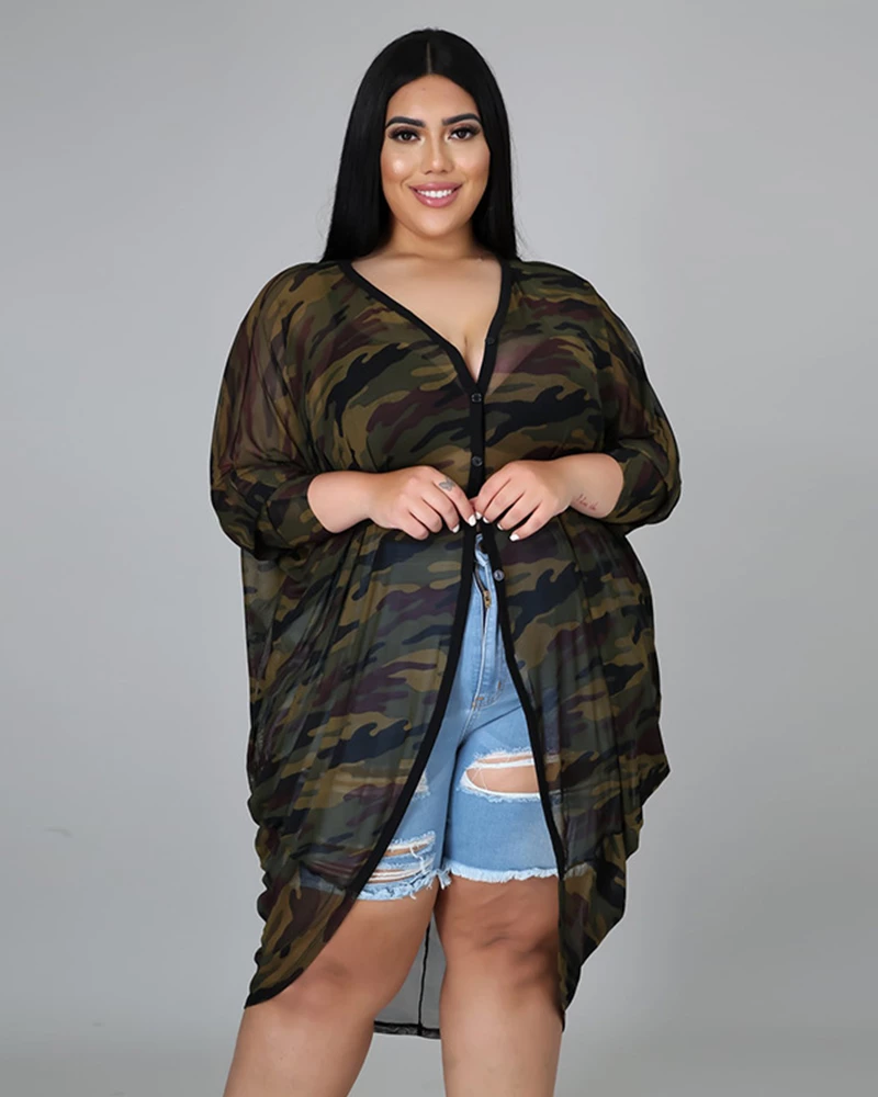 Divanewlook New In Camo Mesh Cardigan 2 Divanewlook New In Camo Mesh Cardigan