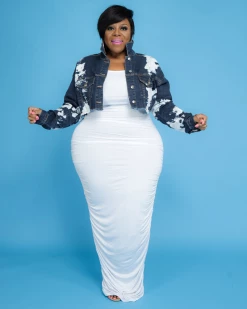 宇衣阁 Bleach Denim Crop Jacket New In