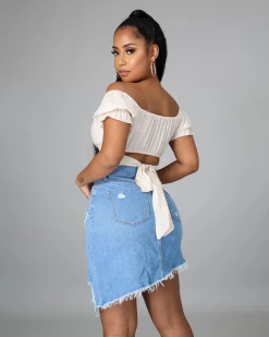 恒首凡 I Won’t Forget Denim Skirt New In