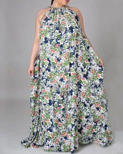 绣川 Print Halter Maxi Dress