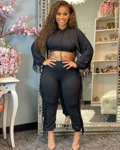 邦柠&美露莎 PREMIER Fringe Jogger Set New In