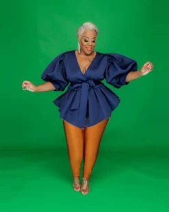 Divanewlook New In Balloon Sleeve Top