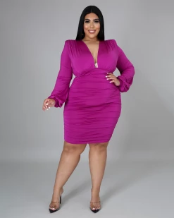 哈妮&妮妮维雅 V RUCHED DRESS New In