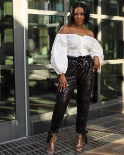 珀卡姿(GALCAUR) TAKE ME OUT | SEQUIN PANTS