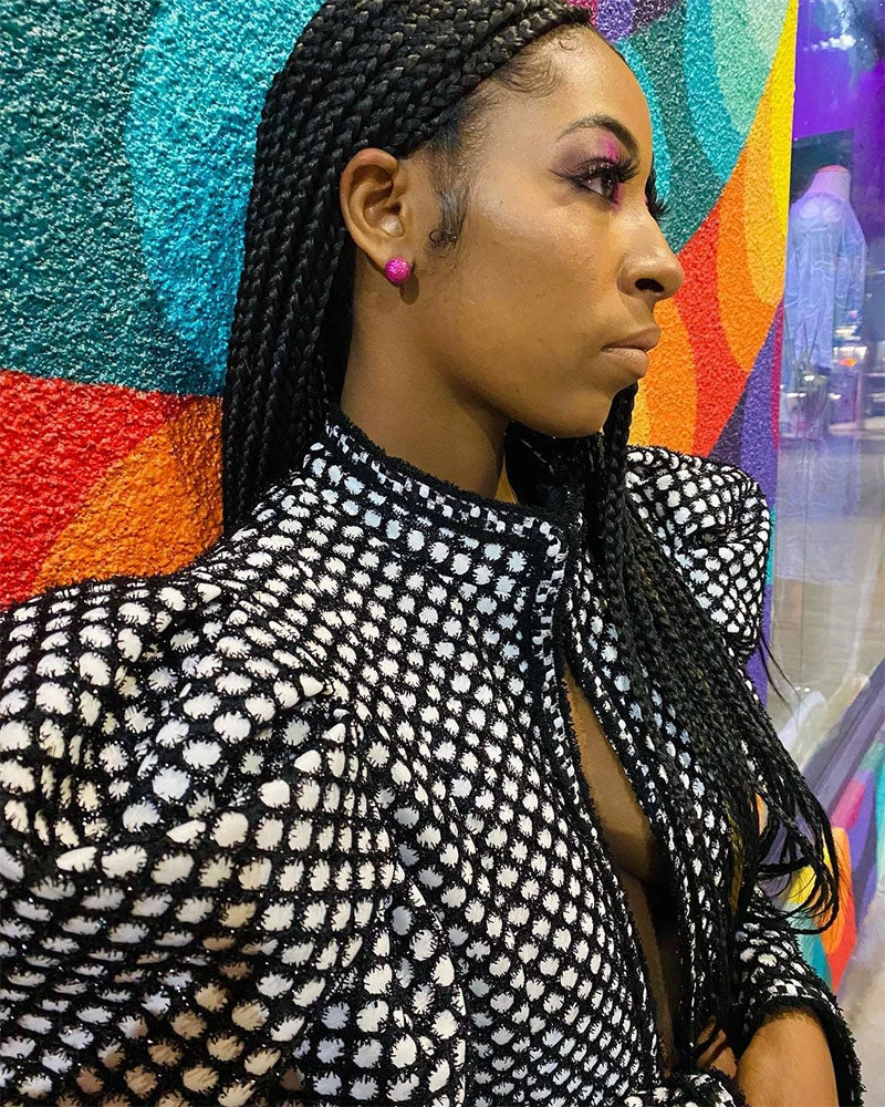 艾彩 Tops Retro Flocking Top 1 艾彩 Tops Retro Flocking Top