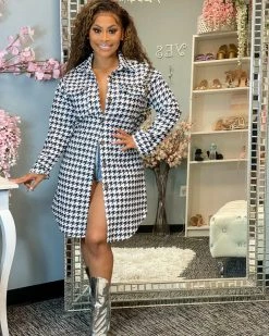 新美纶 HARPER HOUNDSTOOTH SHACKET Jacket & Coat