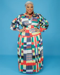 达梦 Zuri Color-Block Pleated Dress