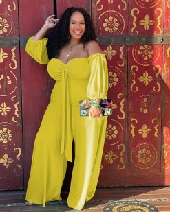 妮妮维雅 Tied Off Shoulder Jumpsuit New In