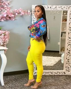 欧时尚 Plus Size Colorful Moto Jacket