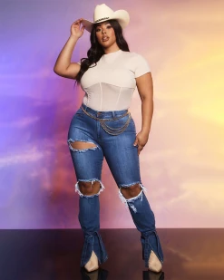 佳丽轩 Knotted Jeans New In