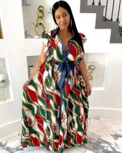 绣川 Zipper N Chain Maxi Dress