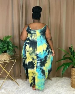 Divanewlook Tie Dye Romper Dress