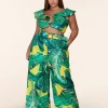 鸣达 Yellow Tropical Print Set New In