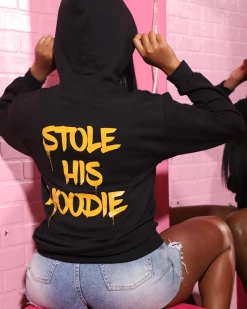 广秦 Plus Size STOLE HIS HOODIE