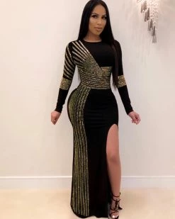 梁梁 Black Studded Dress Dresses