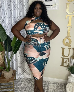 Divanewlook Blue Fashion Plus Size SET New In