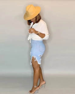 兰诗蒂 New In MARKIA DENIM Shorts