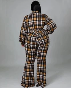 Divanewlook KIRA PLAID JUMPSUIT Plus Size