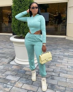 青诗曼霏 High-elastic Cotton Sports Two-piece Suit Matching Set