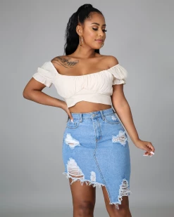 恒首凡 I Won’t Forget Denim Skirt New In