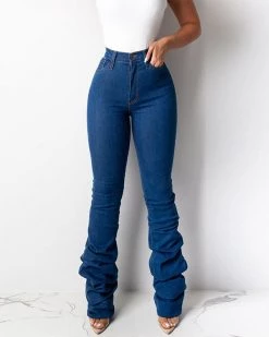 Divanewlook New In Scrunch Denim Pants