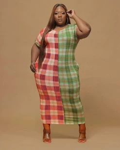 欧时尚 Dreamer Picnic Plaid Dress