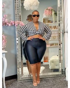 Divanewlook Houndstooth Tie Top New In