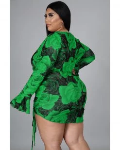 Divanewlook Mesh Rose Skirt Set