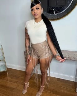 Divanewlook Fringe Leather Pants New In