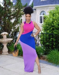 Divanewlook COLOR BLOCK DRESS
