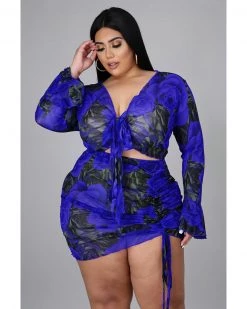 Divanewlook Mesh Rose Skirt Set