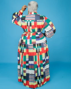 达梦 Zuri Color-Block Pleated Dress