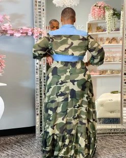 Divanewlook New In Camo Maxi Dress