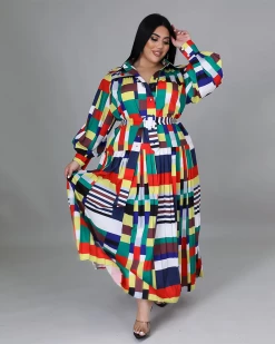 达梦 Zuri Color-Block Pleated Dress