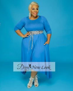 罗蔓 Plus Size FLOWY UNBALANCE DRESS