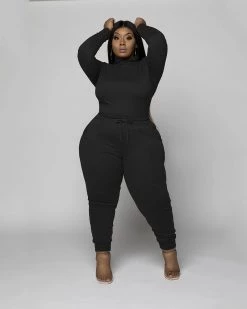 Divanewlook Basic Mock Neck Jogger Set