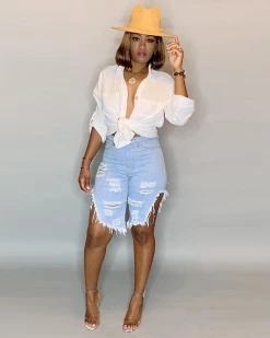 兰诗蒂 New In MARKIA DENIM Shorts