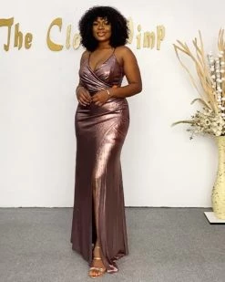 辉煌 Chile Metallic Maxi Dress