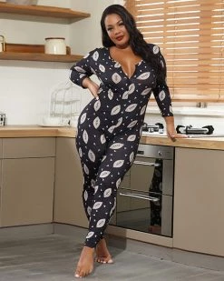 欧时尚 Plus Size Leaves Fall Leisure Jumpsuit 12 欧时尚 Plus Size Leaves Fall Leisure Jumpsuit