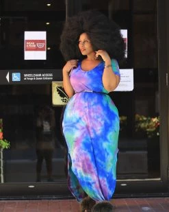 欧时尚 Crayon Drawing Plus Size Dress