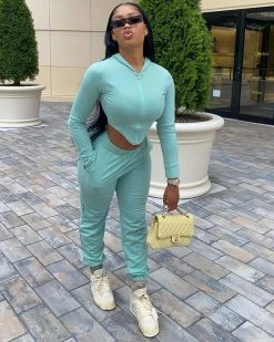 青诗曼霏 High-elastic Cotton Sports Two-piece Suit Matching Set